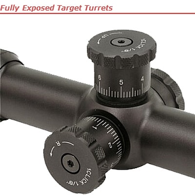 Fully exposed target turrets