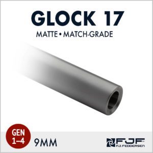 Detail of Glock 17 (Gen 1-4) Match-grade Pistol Barrels by F.J. Feddersen - Matte Finish