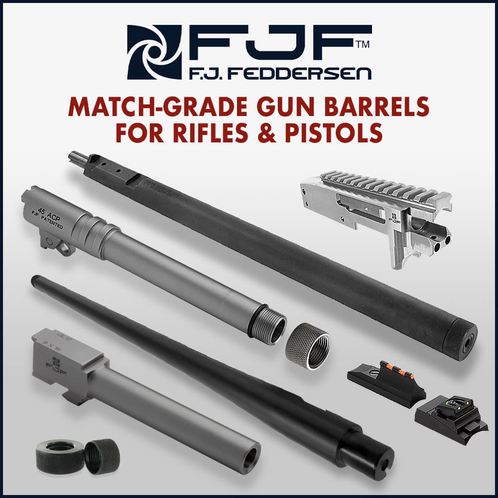 F.J. Feddersen Match-grade gun barrels for popular pistols, and 10/22™ rifles