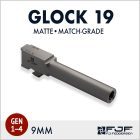 Glock 19 (Gen 1-4) Match-grade Pistol Barrels by F.J. Feddersen - Matte Finish