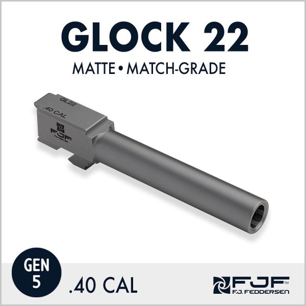 Glock 22 (Gen 5) Match-grade Pistol Barrels by F.J. Feddersen - Matte Finish
