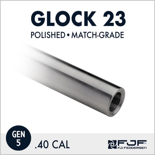 Detail of Glock 23 (Gen 5) Match-grade Pistol Barrels by F.J. Feddersen - Polished Finish