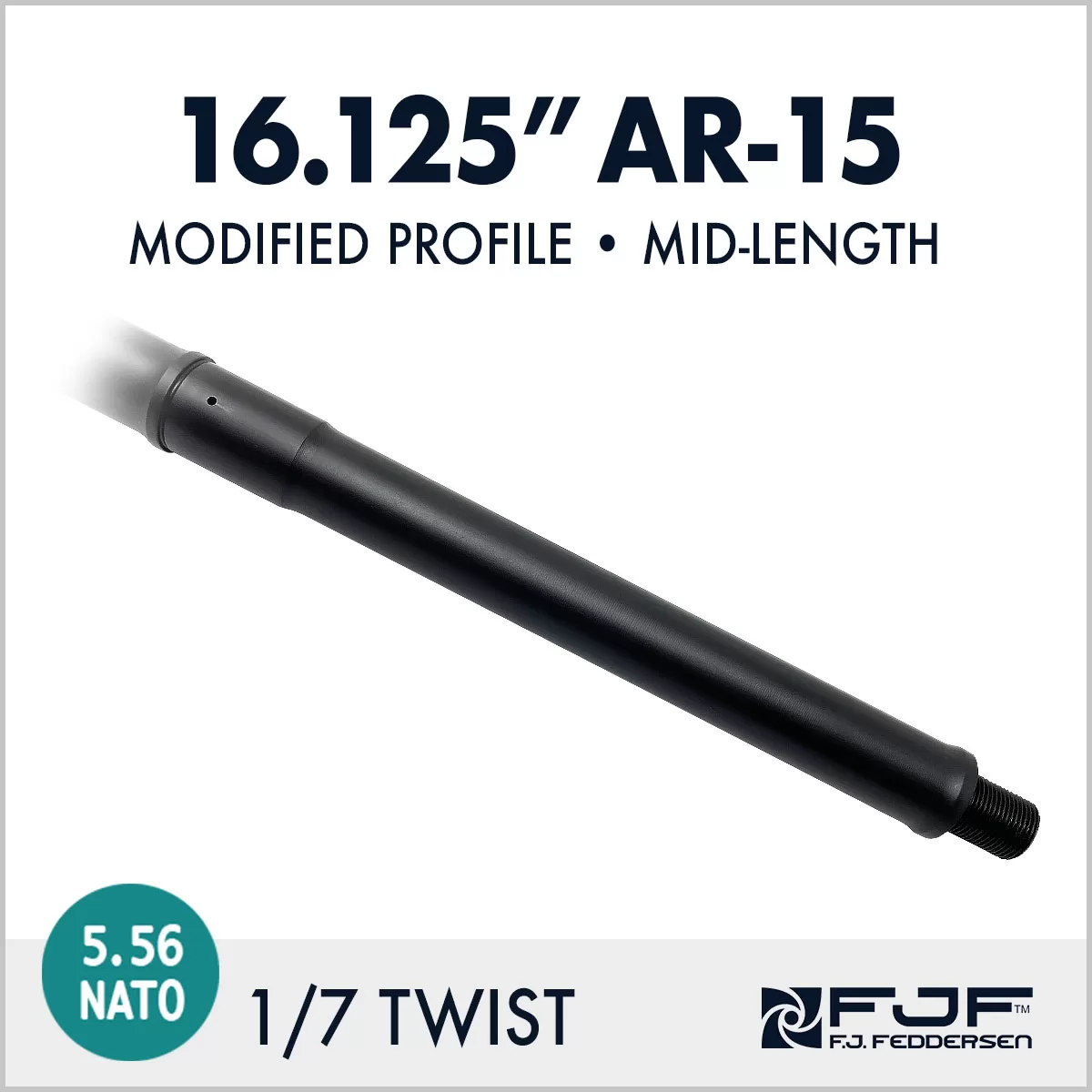AR-15 Barrel by FJ Feddersen - Modified Profile - 16.125" Mid-length