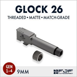 Glock 26 (Gen 1-4) Match-grade Threaded Pistol Barrel - Matte Finish