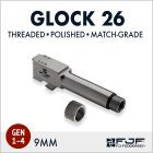 Glock 26 (Gen 1-4) Match-grade Threaded Pistol Barrel - Polished Finish