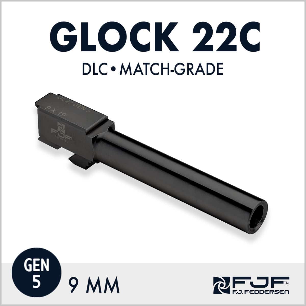 Glock 22 - .40 Cal to 9mm Conversion (Gen 5) Matchgrade Barrel - DLC