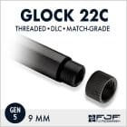 Glock 22 - .40 Cal to 9mm Conversion (Gen 5) Threaded Matchgrade Barrel - DLC