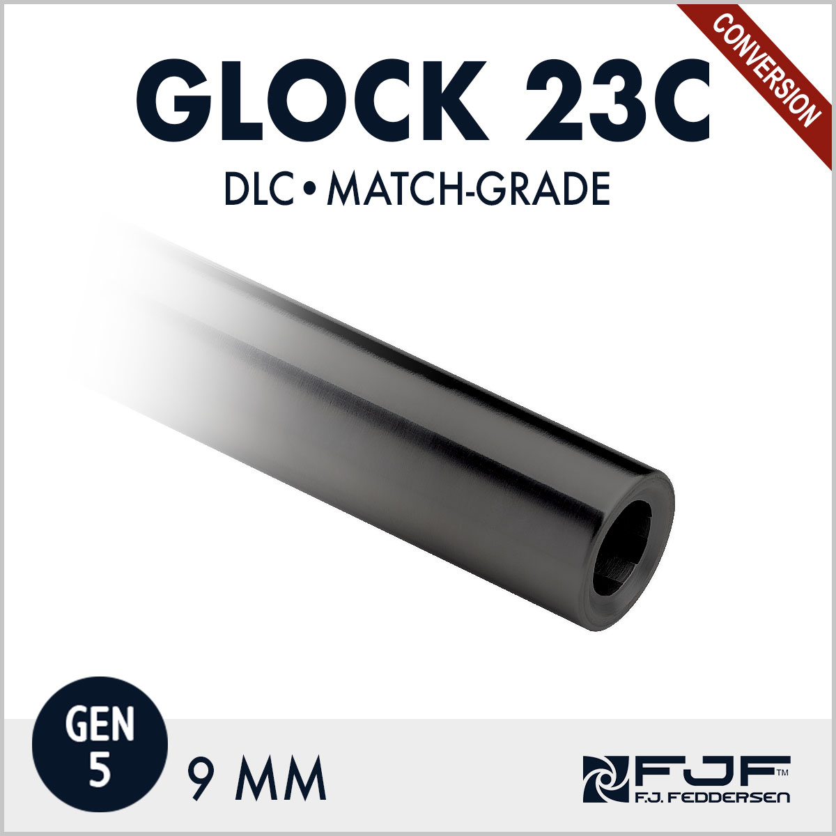 Glock 23 - .40 Cal to 9mm Conversion (Gen 5) Matchgrade Barrel - DLC