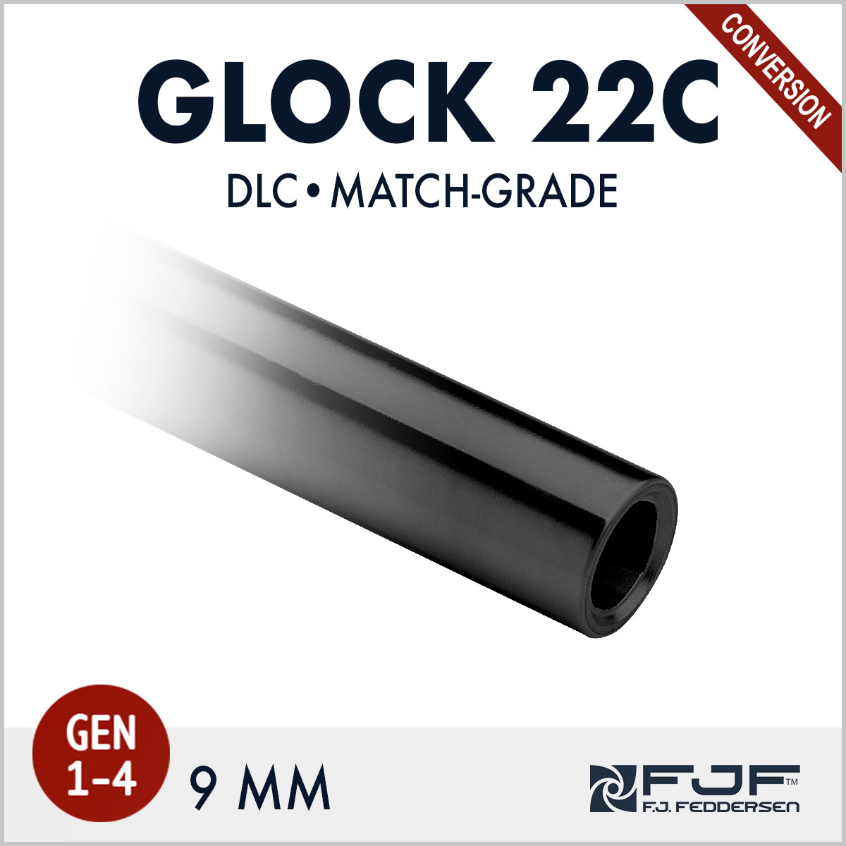 Glock 22 - .40 Cal to 9mm Conversion (Gen 1-4) Matchgrade Barrel - DLC