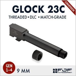 Glock 23 - .40 Cal to 9mm Conversion (Gen 1-4) Threaded Matchgrade Barrel - DLC