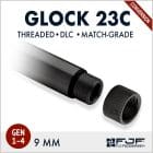 Glock 23 - .40 Cal to 9mm Conversion (Gen 1-4) Threaded Matchgrade Barrel - DLC